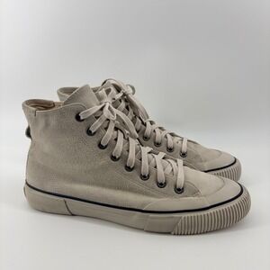 AllSaints Dumont High Top Suede Sneakers Taupe Grey Mens 10 EU 43 ZM0007